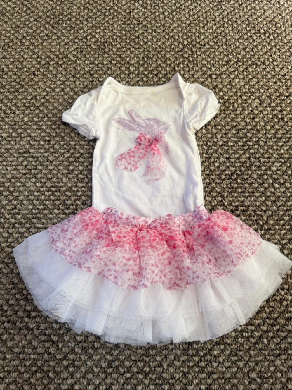 Cherokee White and Pink Bunny Tutu Dress